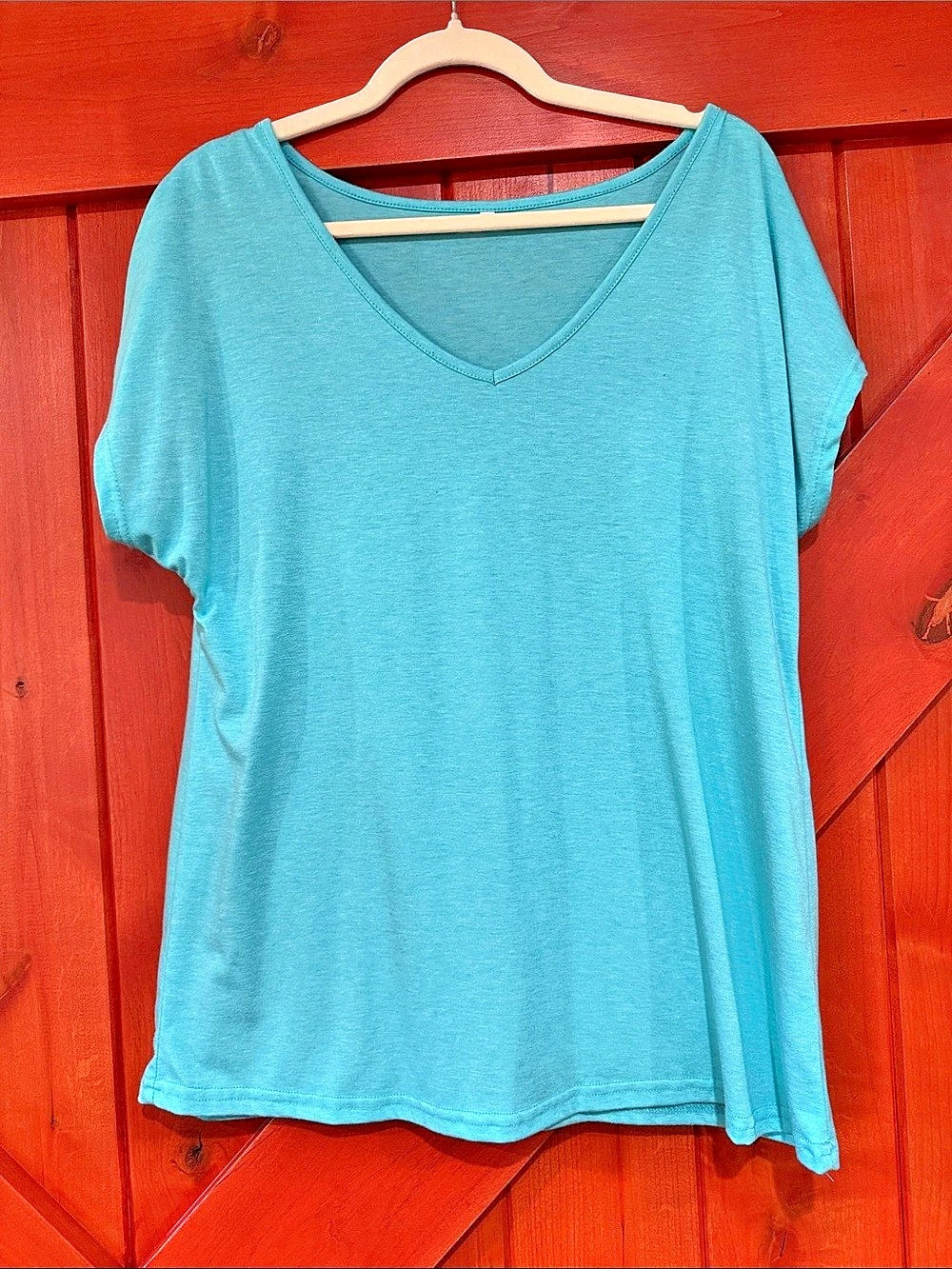 V-Neck Tee in Blue Large Like New